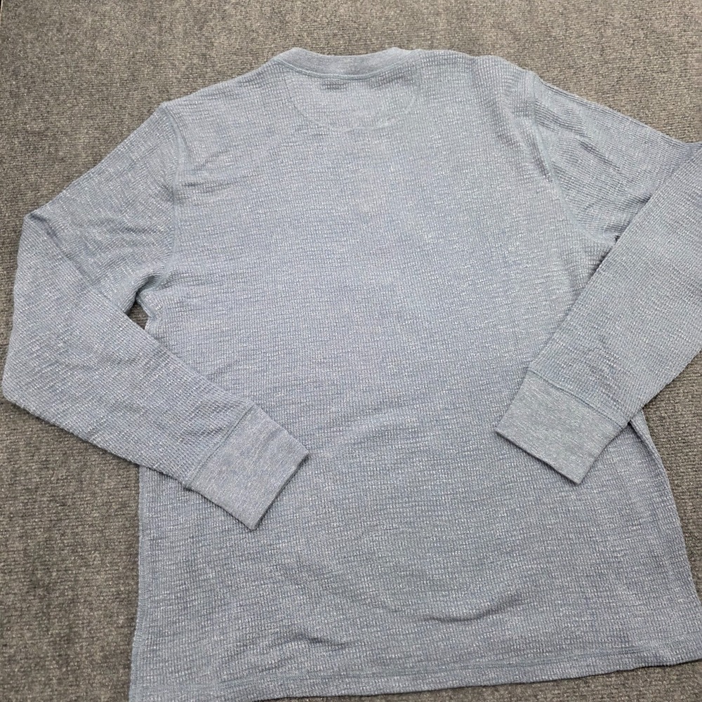 RRL Ralph Lauren Waffle Knit Henley Shirt Men's XL Gray Blue Long Sleeve - Picture 8 of 12